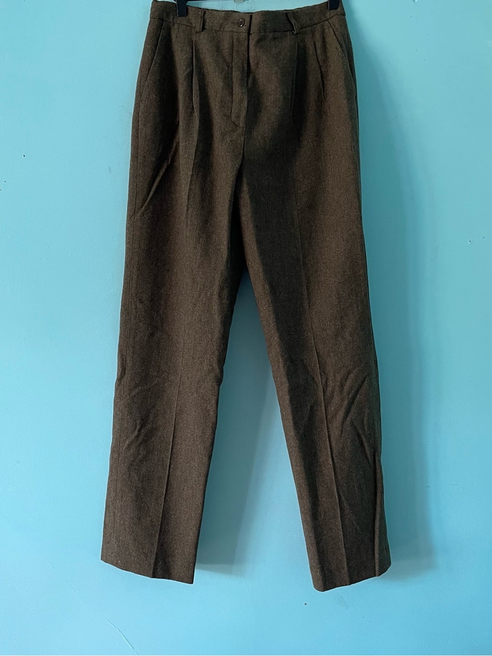 Pendleton Wool Tweed Vintage Brown Menswear Trouser 12 Ultra High Rise Retro USA
